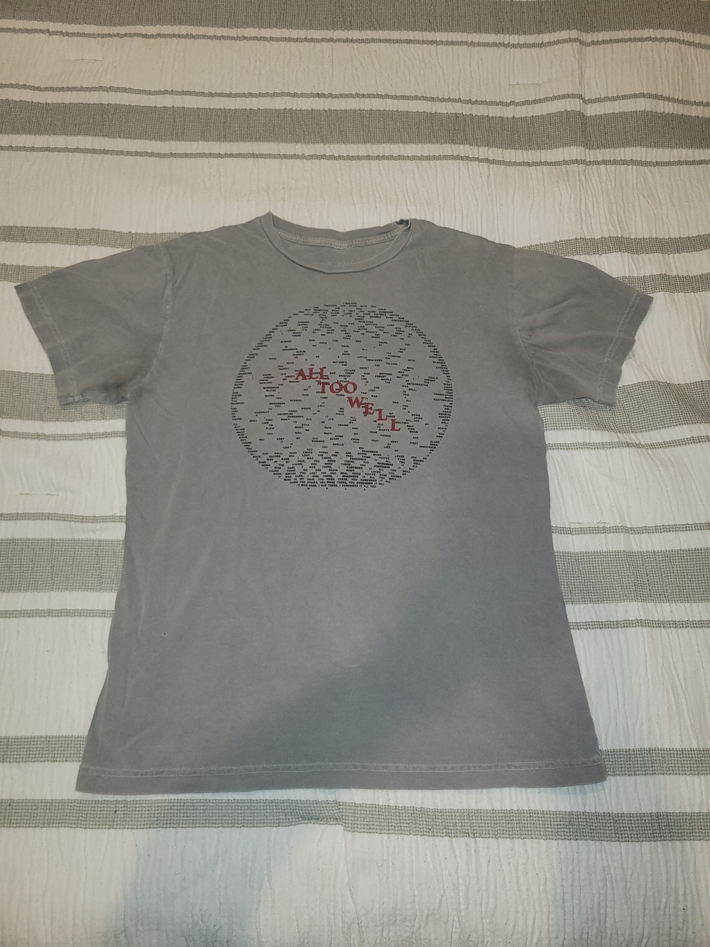 Taylor Swift Gray "All Too Well" Short Sleeve Tee